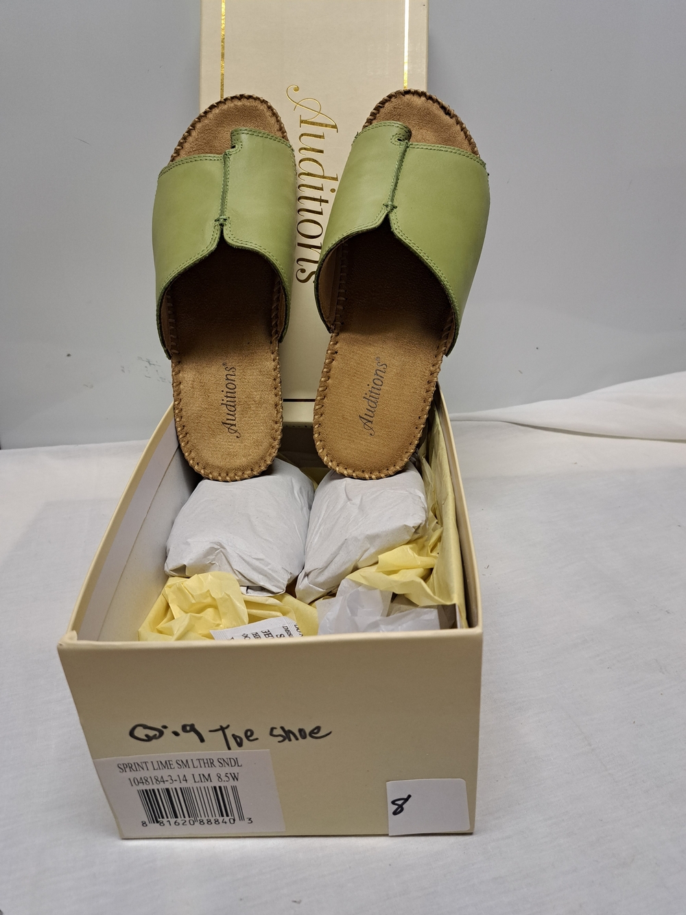 Auditions Lime Green Slide Mules